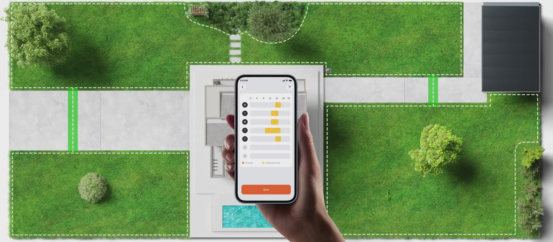 Carica il video: <p>Imposta programmi di falciatura per più zone</p>
